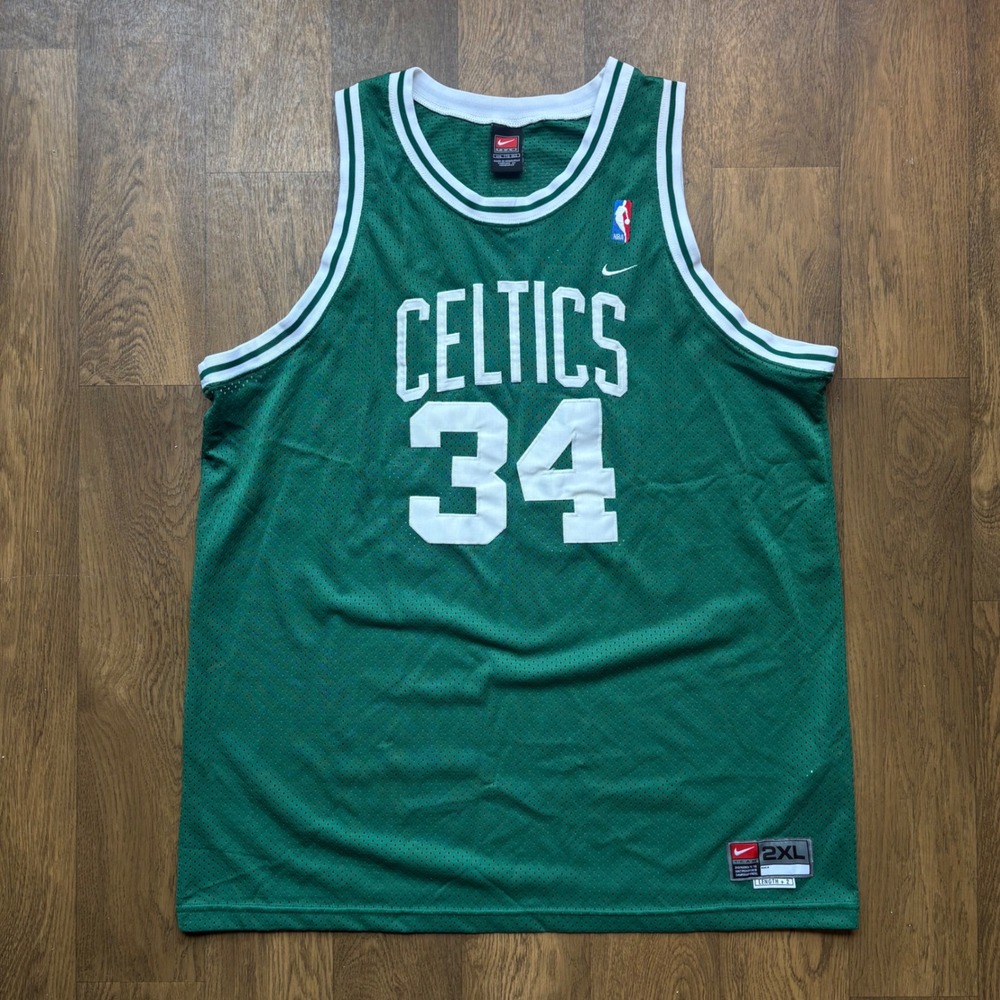 Vintage Nike Team Boston Celtics Paul Pierce 34 Embroidered Basketball Jersey